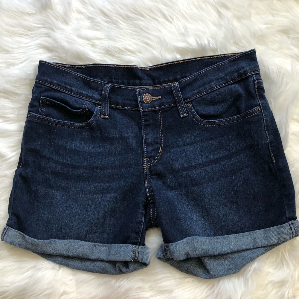 Levi’s and Strauss denim shorts dark wash cuffed